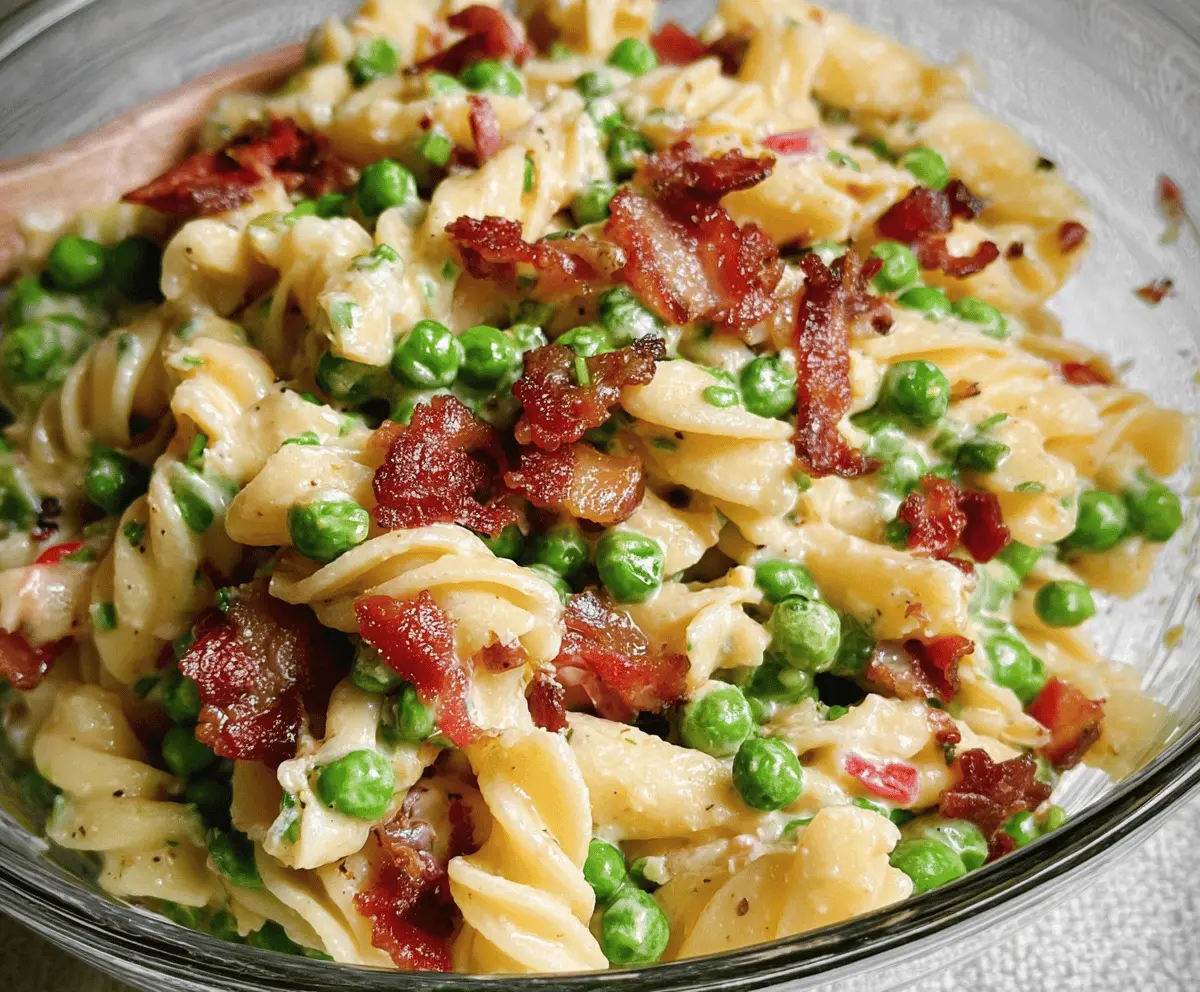 Creamy Pea and Bacon Pasta Salad Recipe