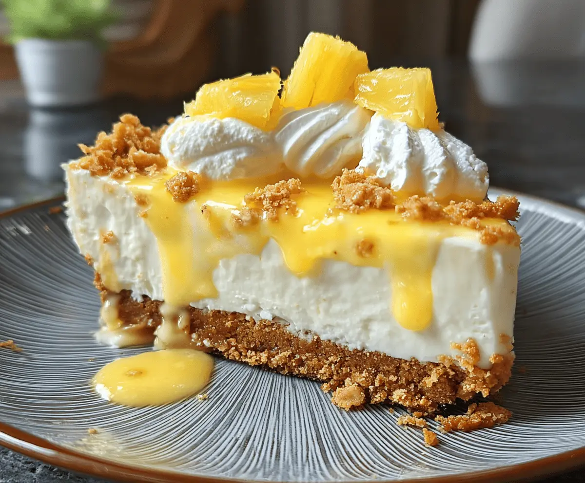 Easy No-Bake Pineapple Cheesecake Dessert