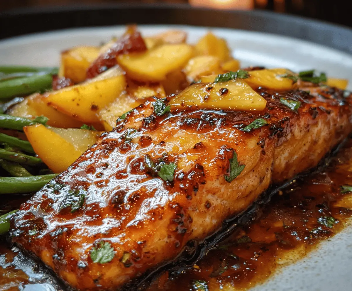 Easy Bourbon Peach Glazed Salmon Recipe