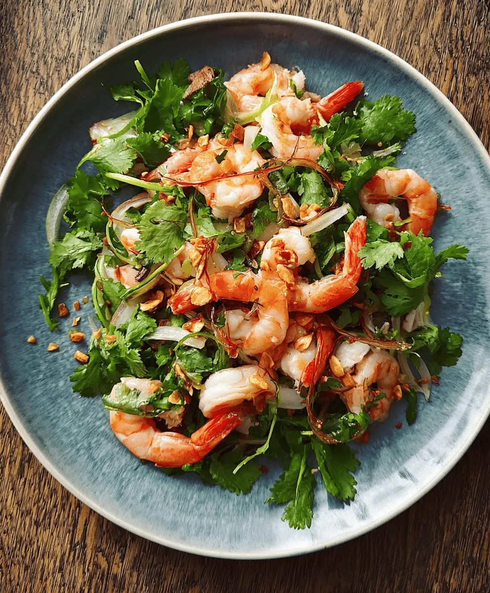 Easy Cilantro Salad With Shrimp and Shallots