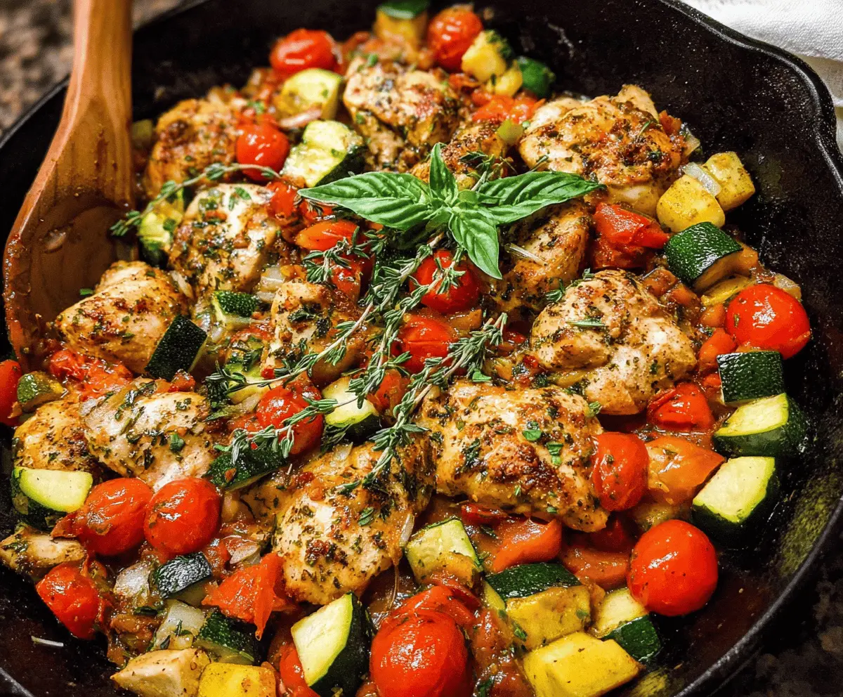 Easy Italian Chicken and Veggie Skillet Recipe