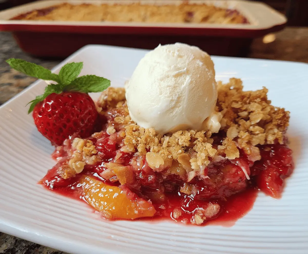 Easy Strawberry Peach Crisp Recipe