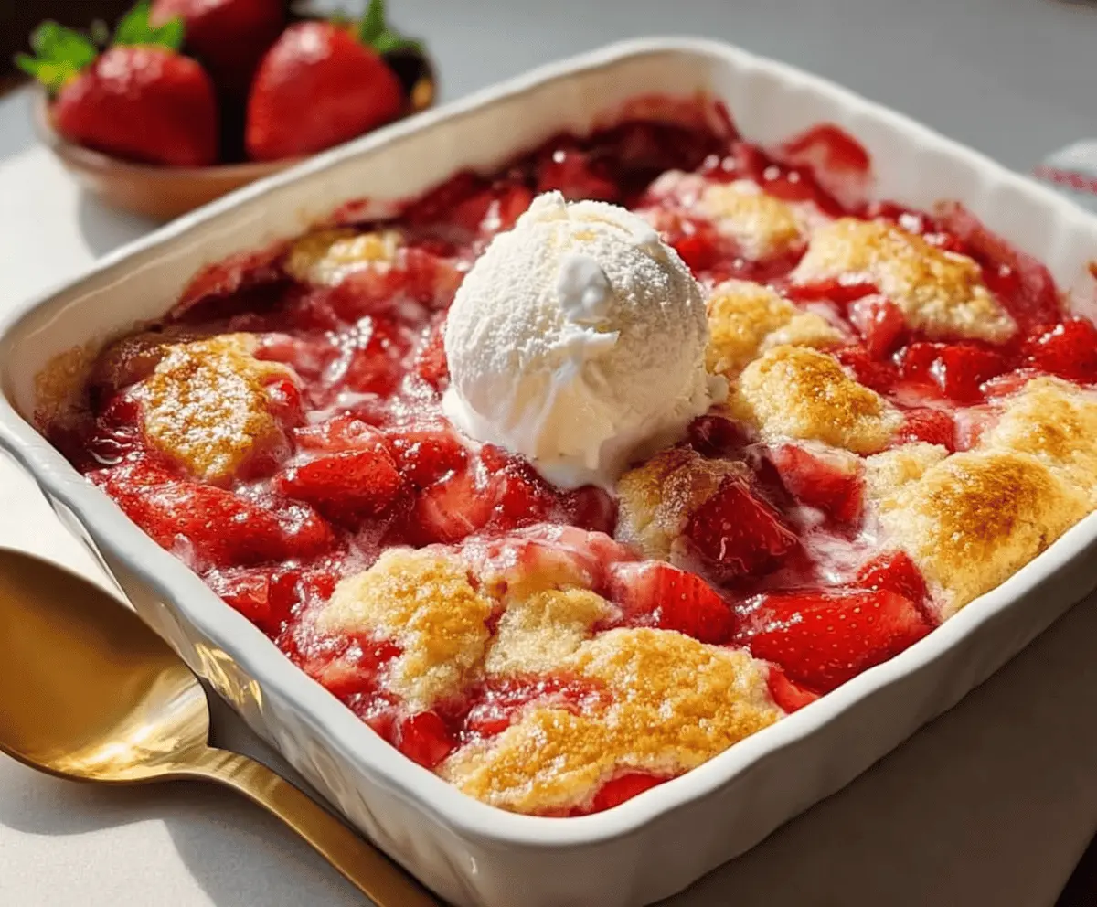 Easy Homemade Strawberry Cobbler Recipe