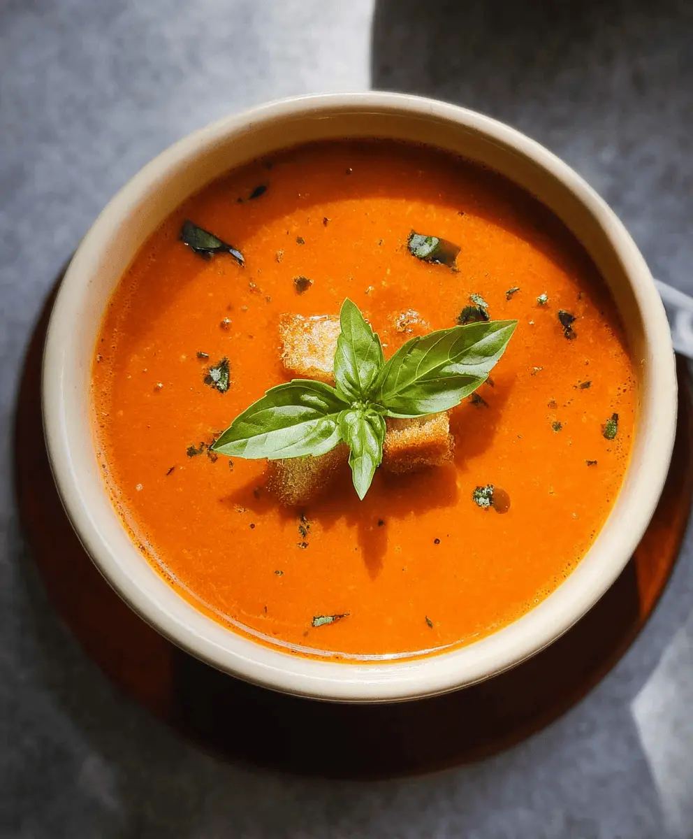 Easy Creamy Tomato Basil Soup Recipe