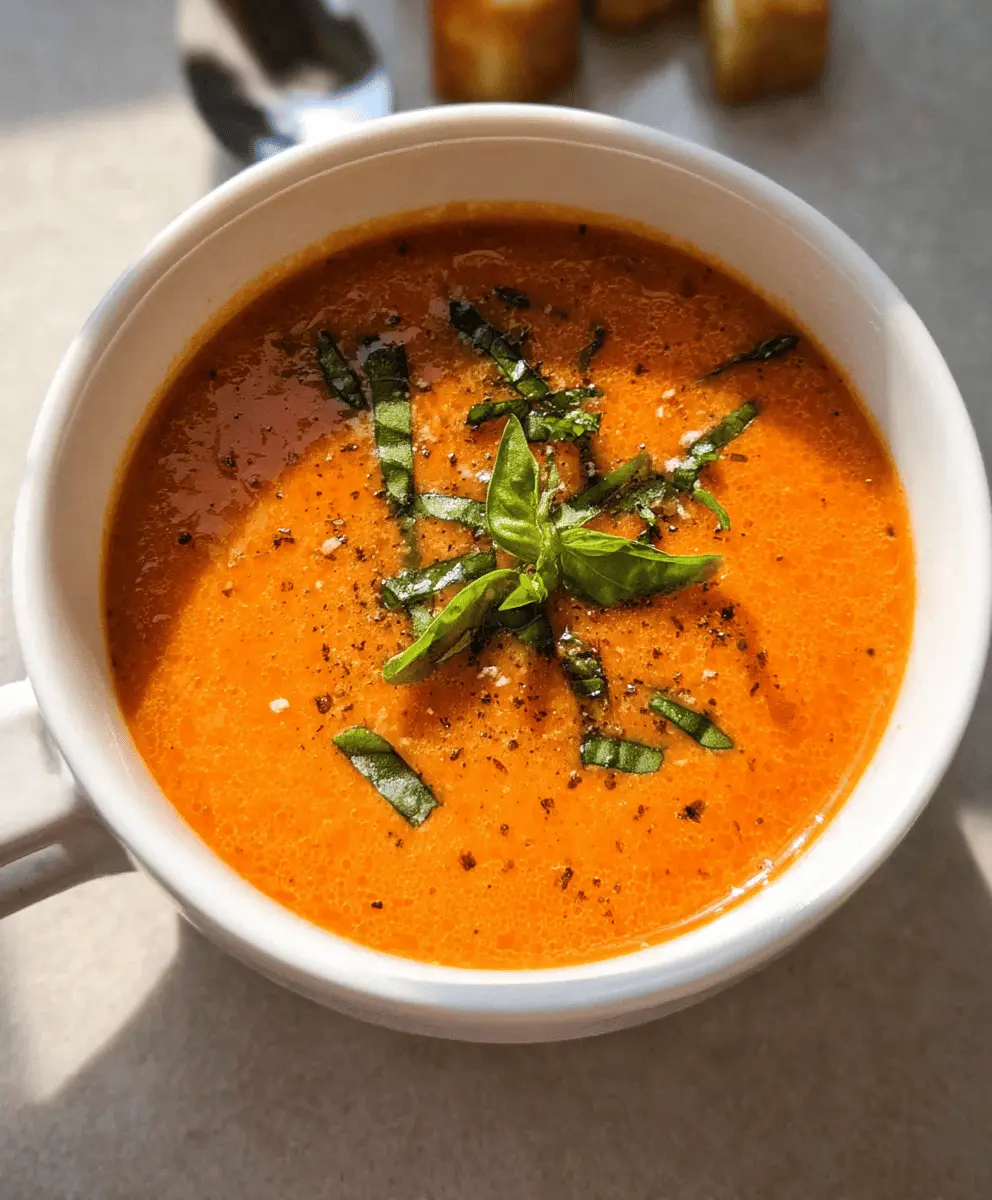 Easy Creamy Tomato Basil Soup Recipe