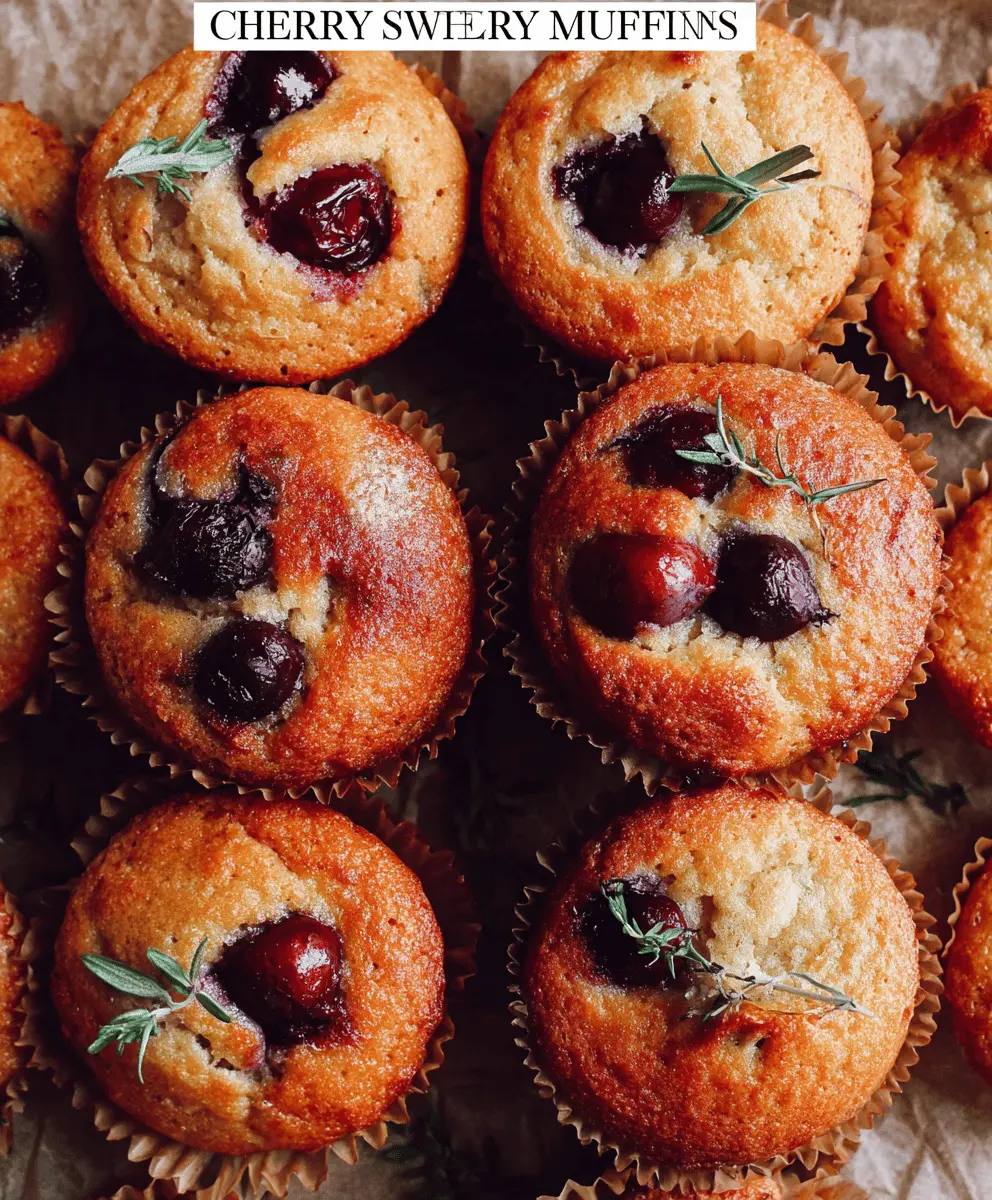 Easy Cherry Muffins with Olives and Thyme
