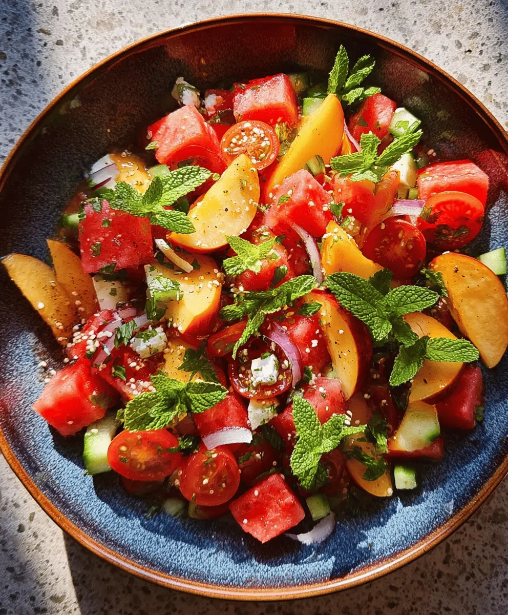 Easy Peach Watermelon Salad Recipe for Summer