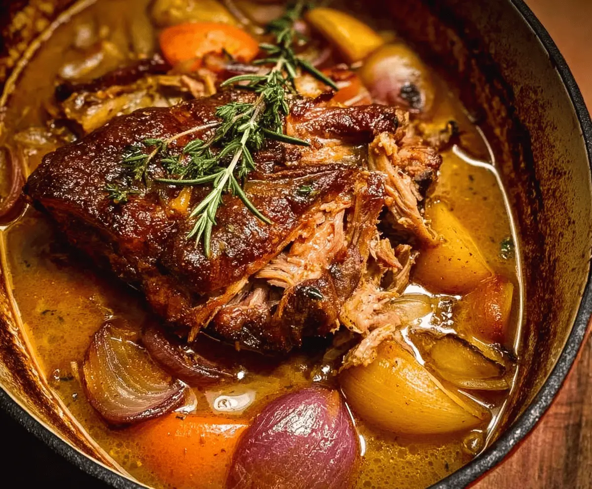 Easy Apple Cider Braised Pork Shoulder Recipe
