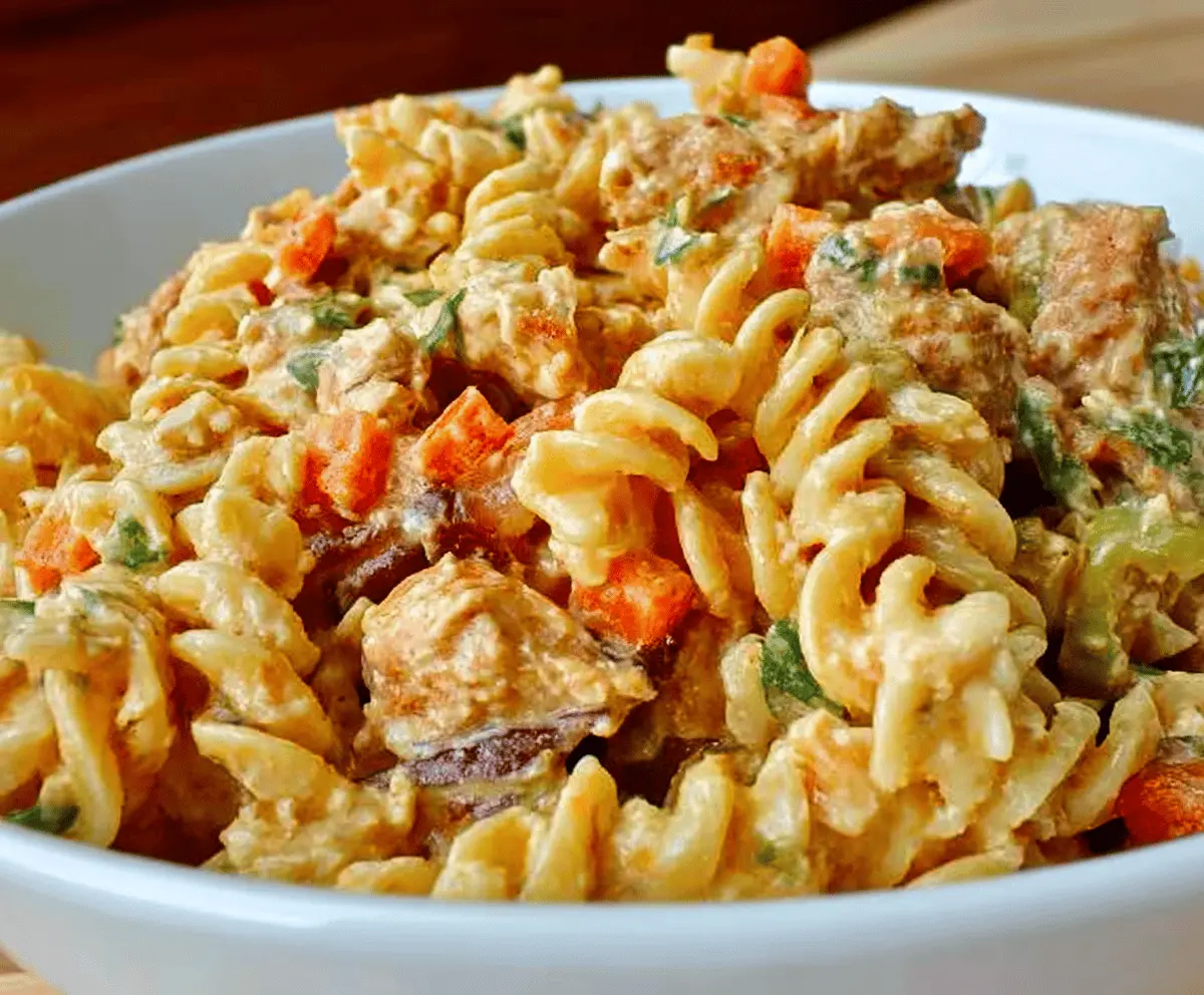 Easy Buffalo Chicken Pasta Salad Recipe