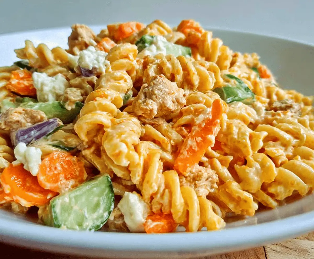 Easy Buffalo Chicken Pasta Salad Recipe