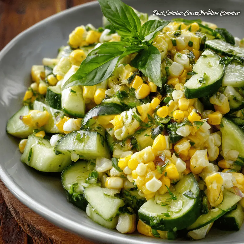 Fresh Basil Chive Cucumber and Corn Salad Recipe