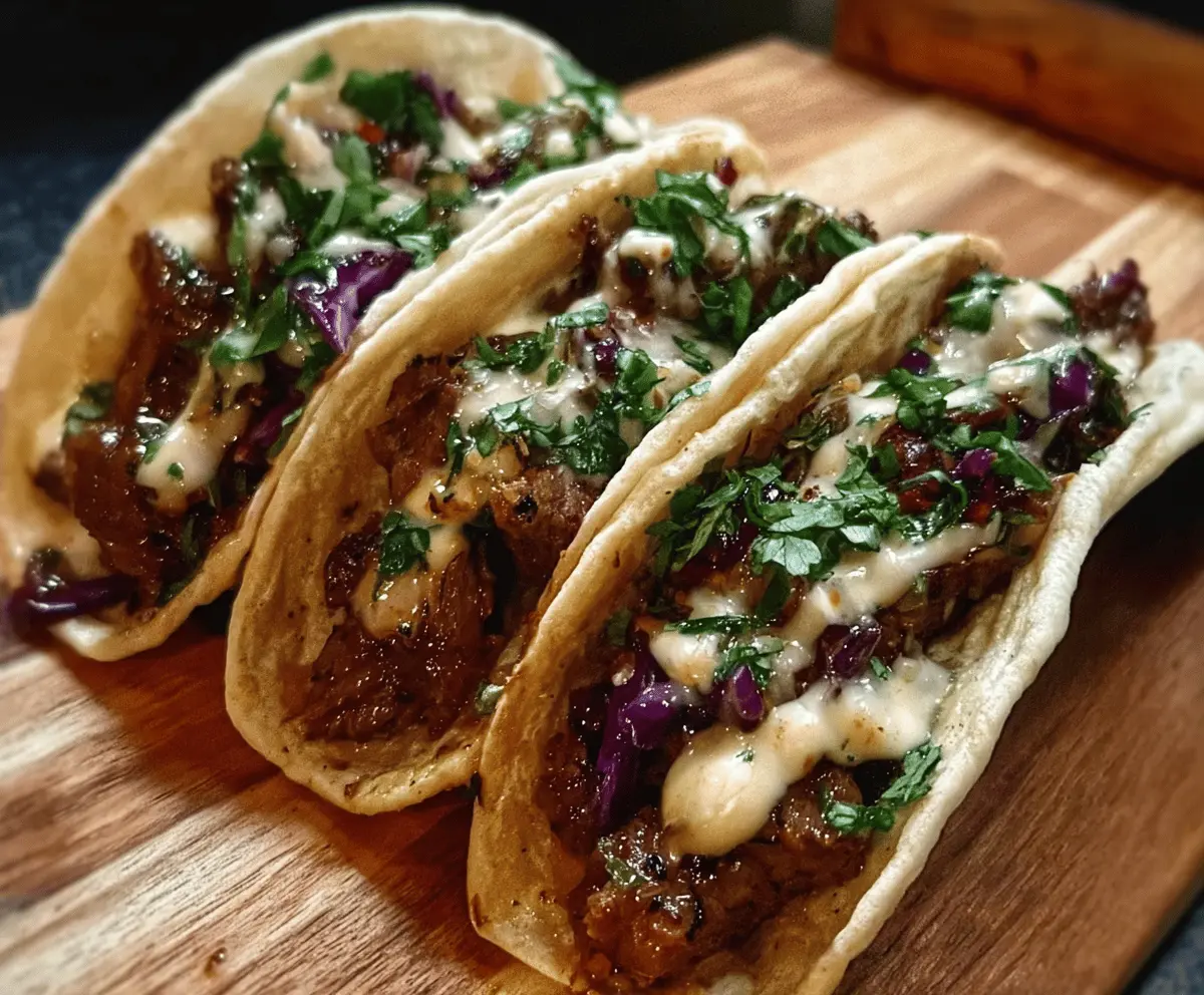 Easy Garlic Butter Honey BBQ Beef Tacos