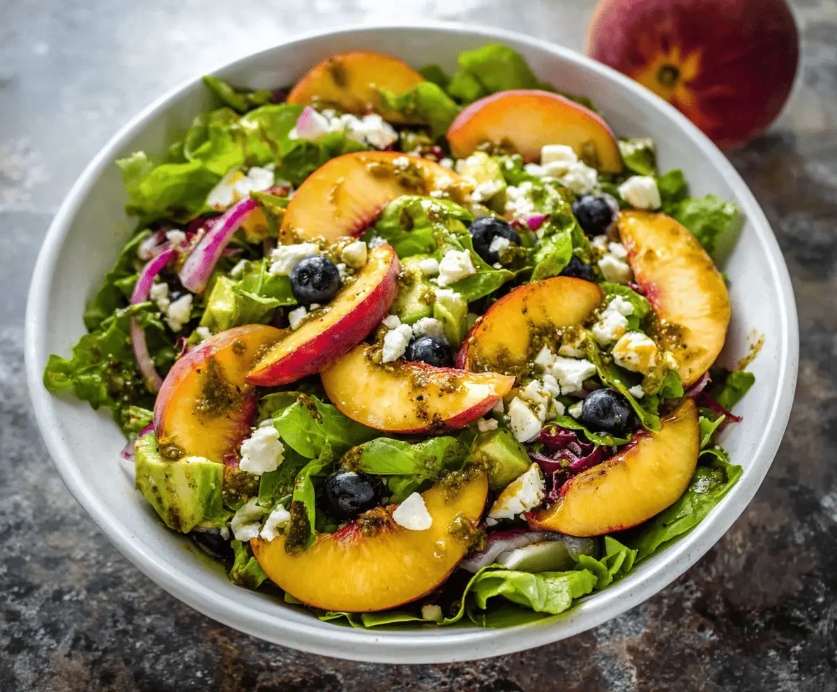 Easy Summer Peach Salad with Fresh Greens