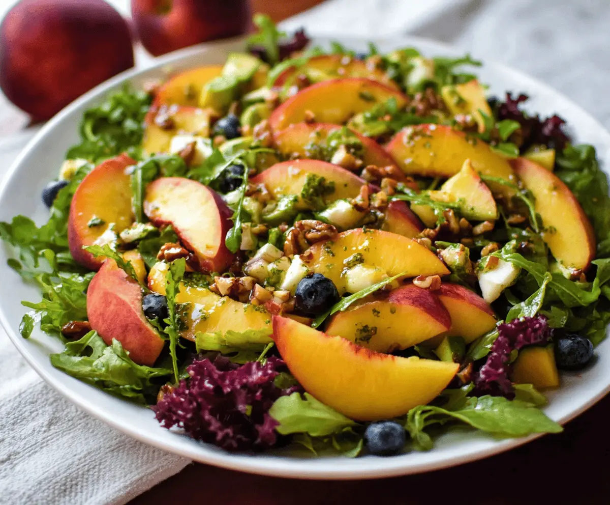 Easy Summer Peach Salad with Fresh Greens