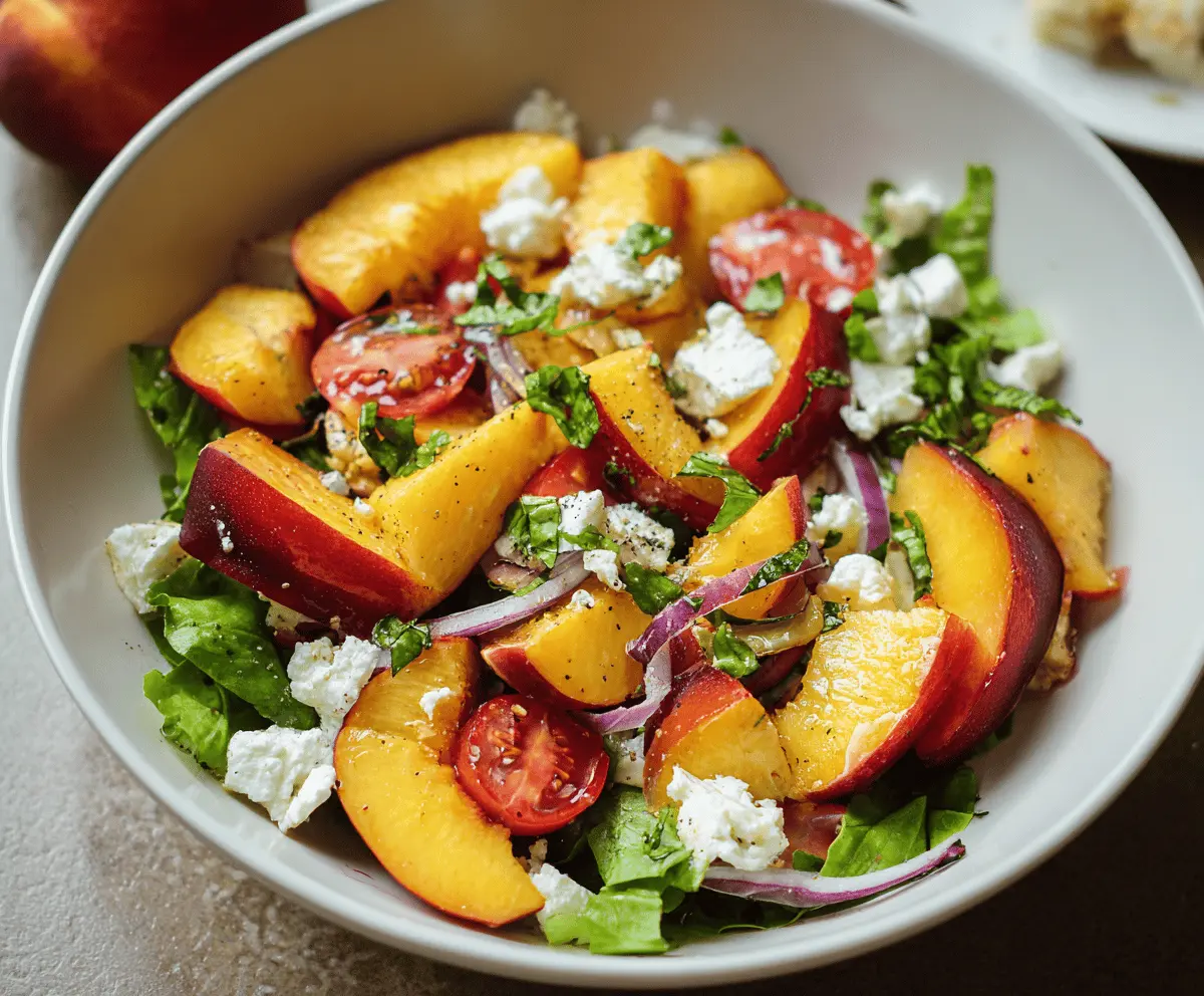 Easy Peach Feta Salad Recipe with Fresh Flavors