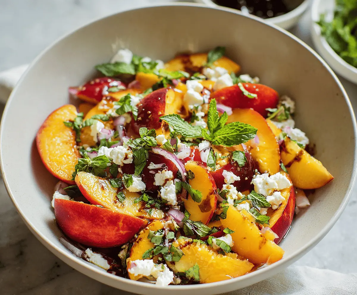 Easy Peach Feta Salad Recipe with Fresh Flavors