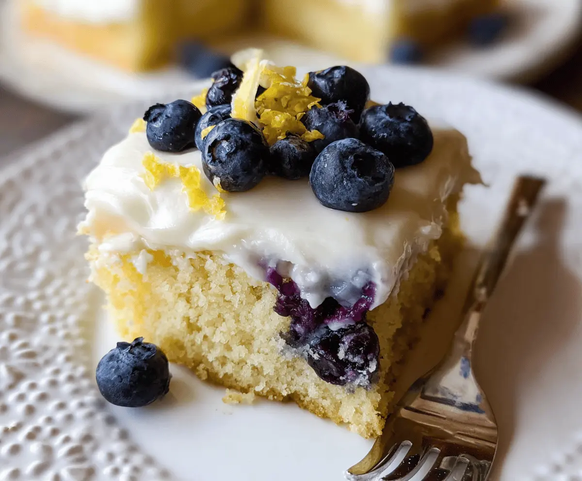 Easy Lemon Blueberry Sheet Cake Recipe