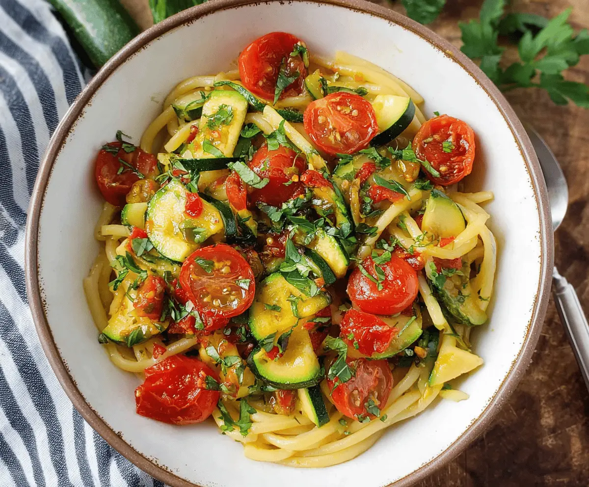 Easy Tomato Zucchini Pasta Recipe