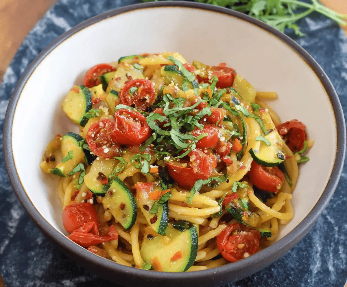 Easy Tomato Zucchini Pasta Recipe
