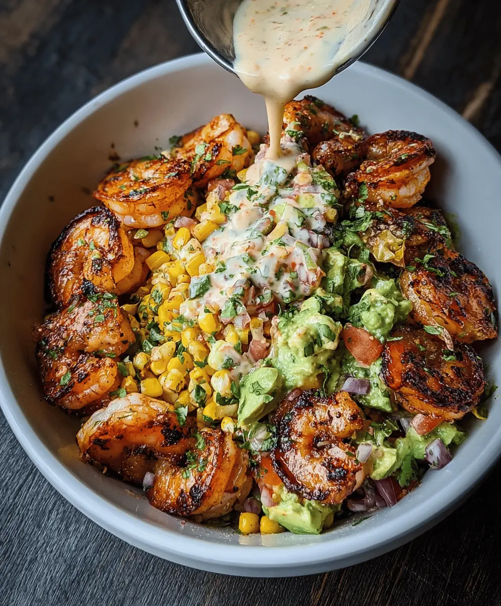 Easy Grilled Shrimp Bowl with Avocado and Corn Salsa