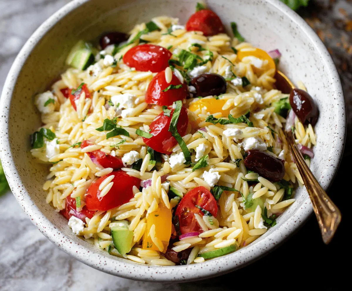 Easy Orzo Salad Recipe with Fresh Veggies