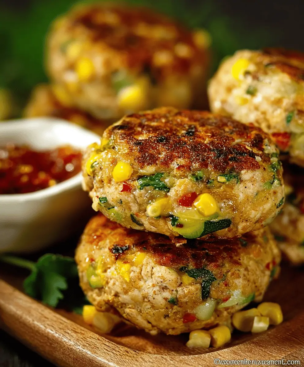Easy Healthy Chicken Zucchini Corn Burgers