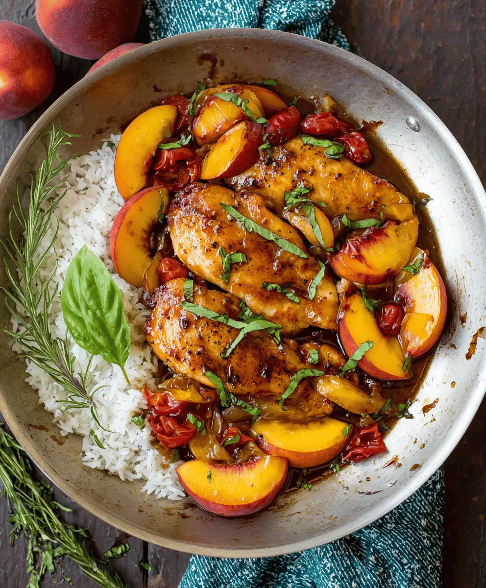 Easy Peach Chicken with Balsamic Glaze
