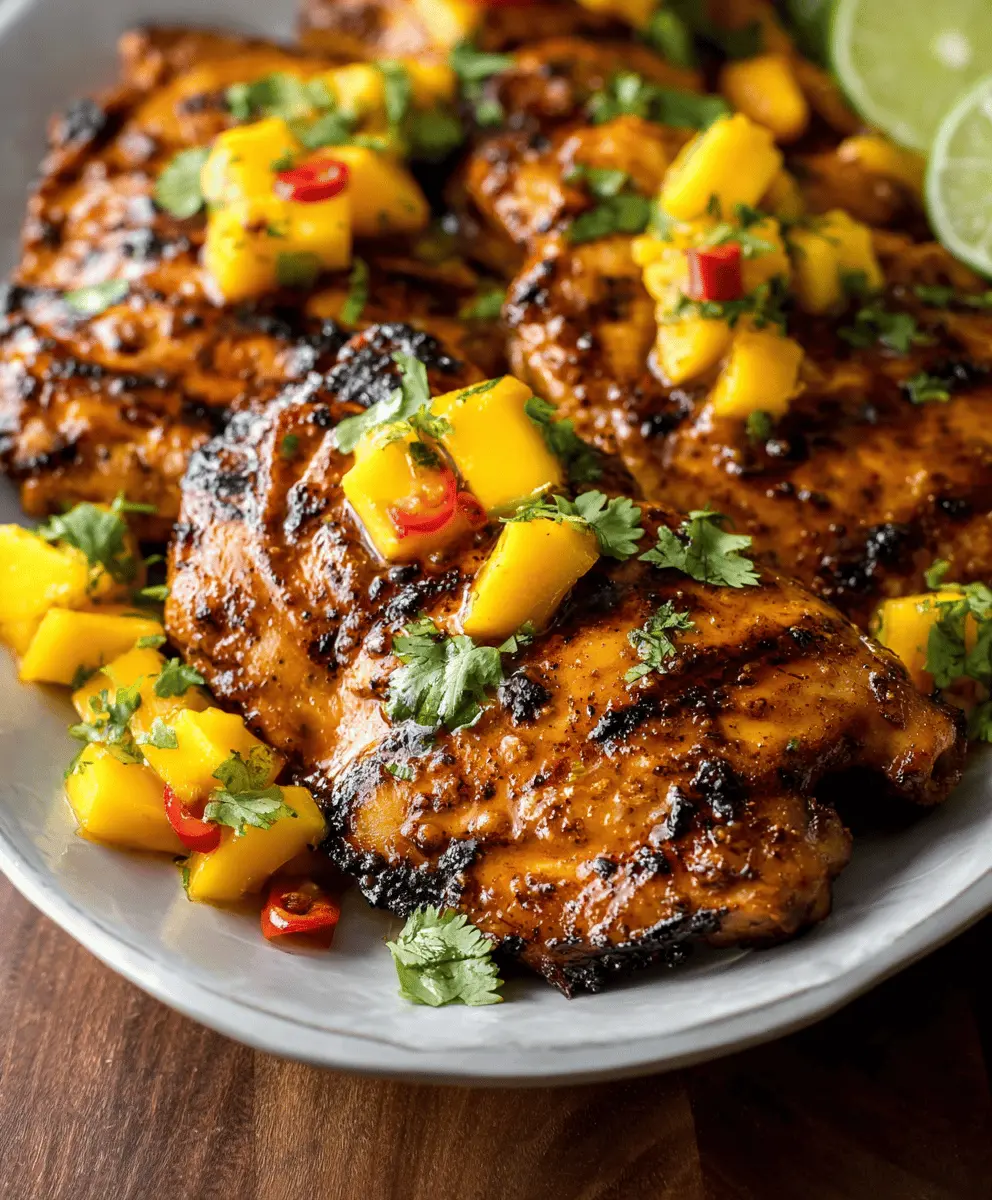 Easy Grilled Mango Chicken with Sweet Glaze