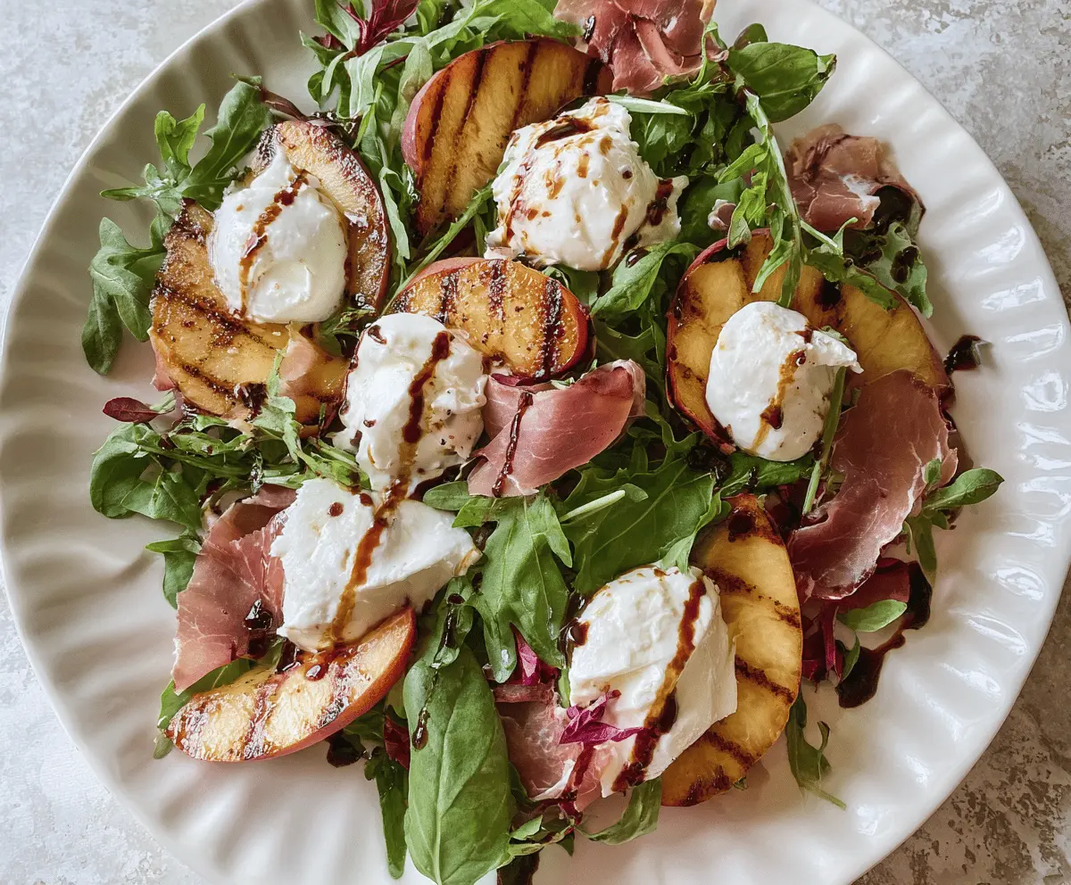 Grilled Nectarine Salad with Burrata & Prosciutto
