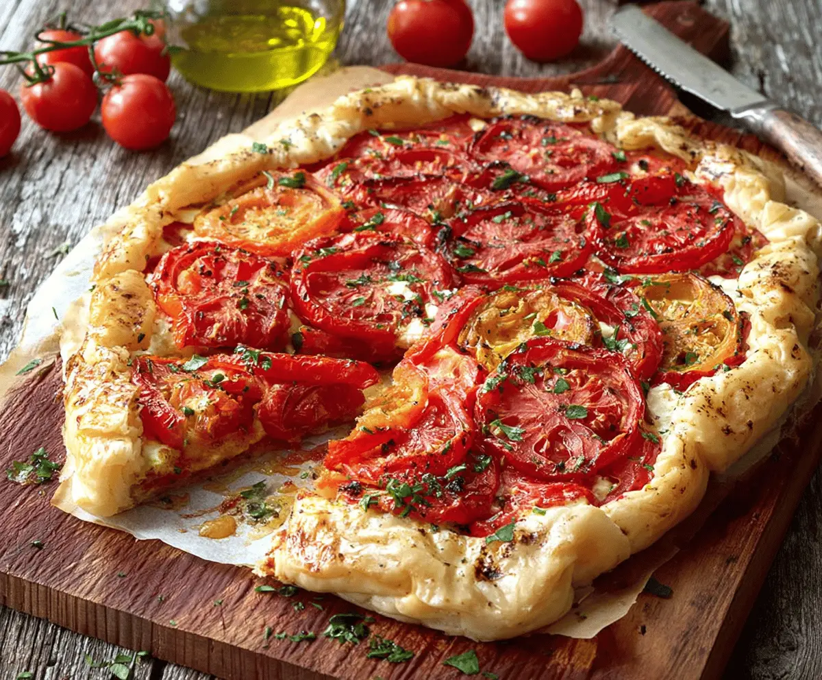 Easy Rustic Tomato Cheese Tart Recipe