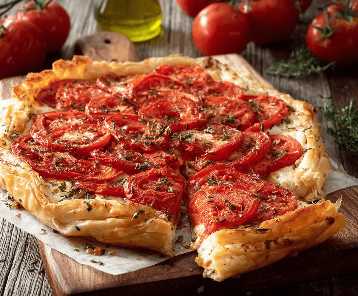 Easy Rustic Tomato Cheese Tart Recipe