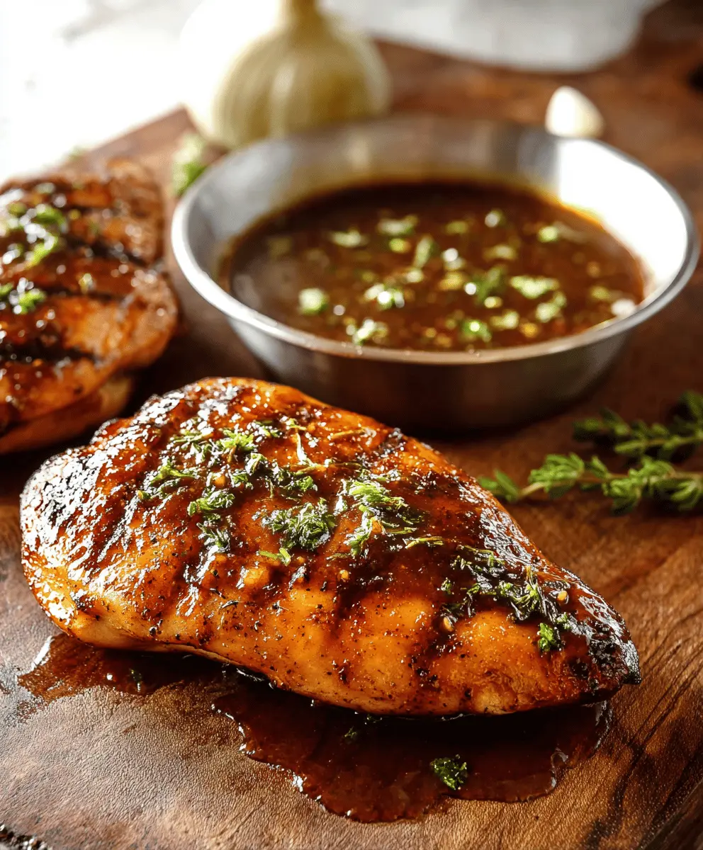 Grilled Chicken with Sweet Garlic Brown Sugar Sauce