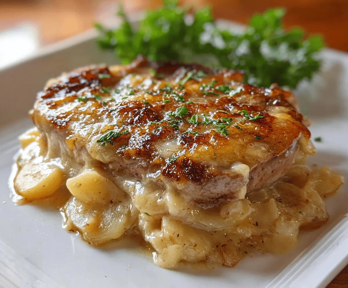 Easy Smothered Pork Chops with Cheesy Scalloped Potatoes