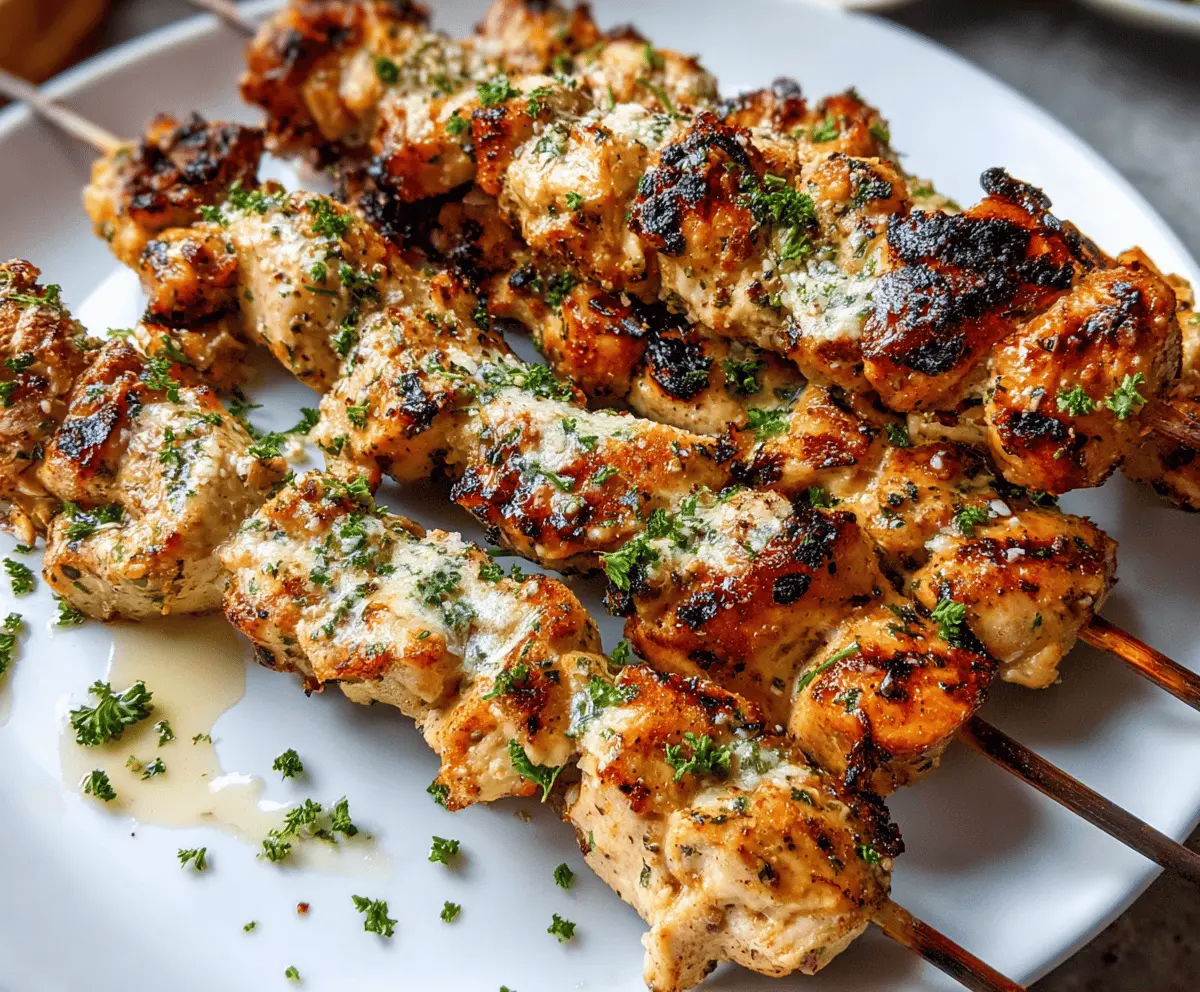 Garlic Parmesan Chicken Skewers Recipe
