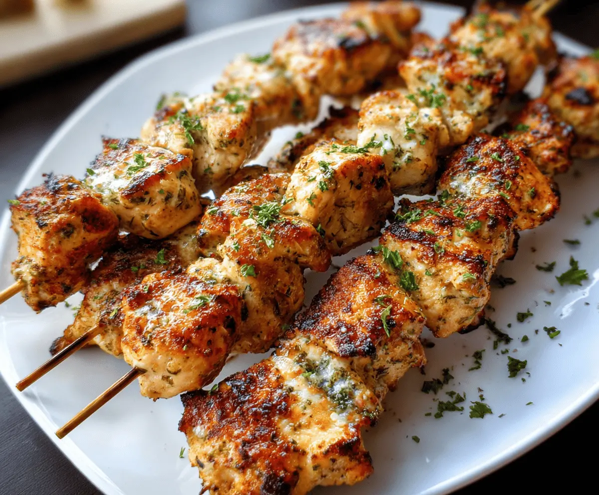Garlic Parmesan Chicken Skewers Recipe