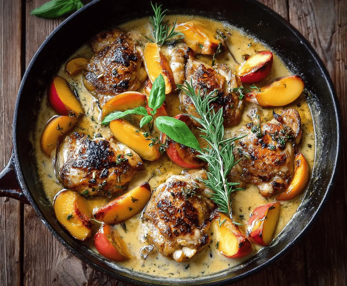 Rosemary Peach Chicken with Easy White Wine Sauce