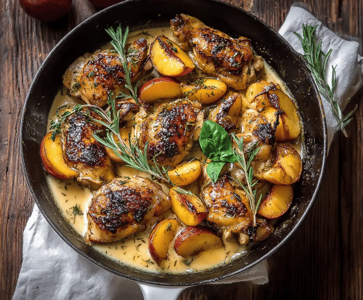 Rosemary Peach Chicken with Easy White Wine Sauce
