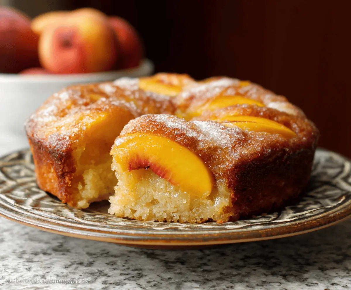 Fresh Peach Cake Recipe with Extra Juicy Peaches