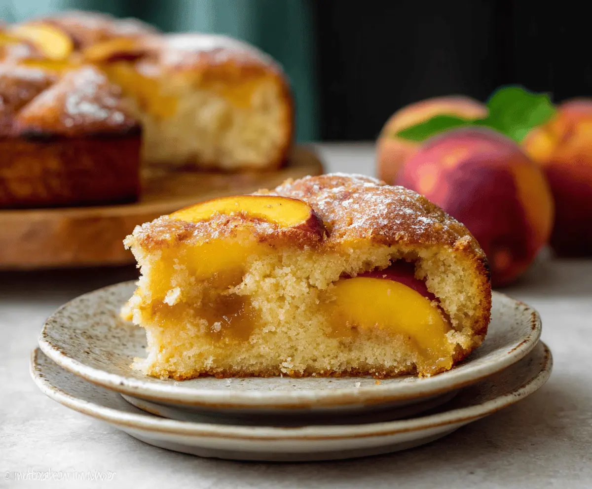 Fresh Peach Cake Recipe with Extra Juicy Peaches