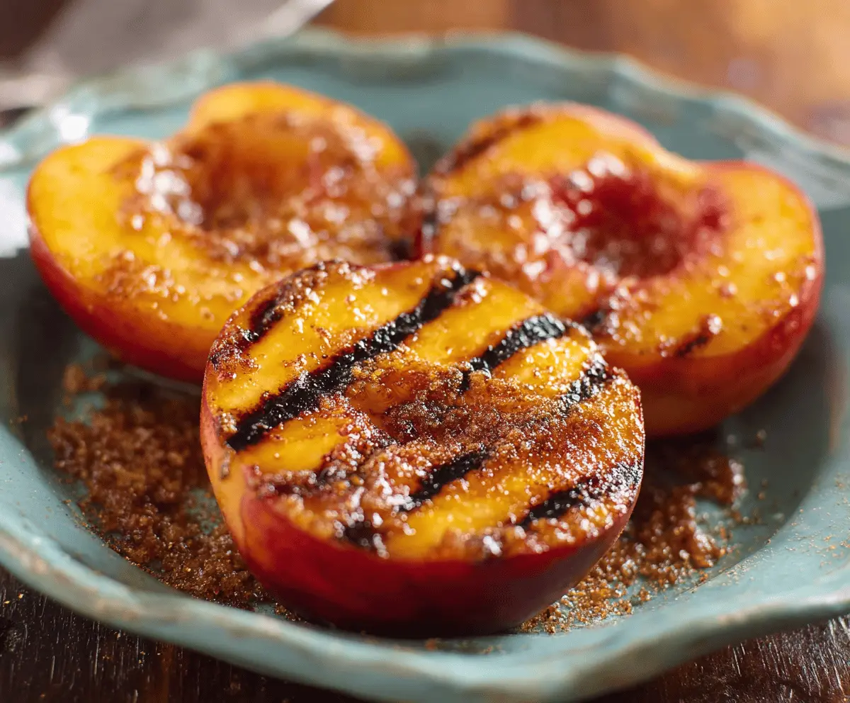 Easy Grilled Peaches with Cinnamon and Brown Sugar