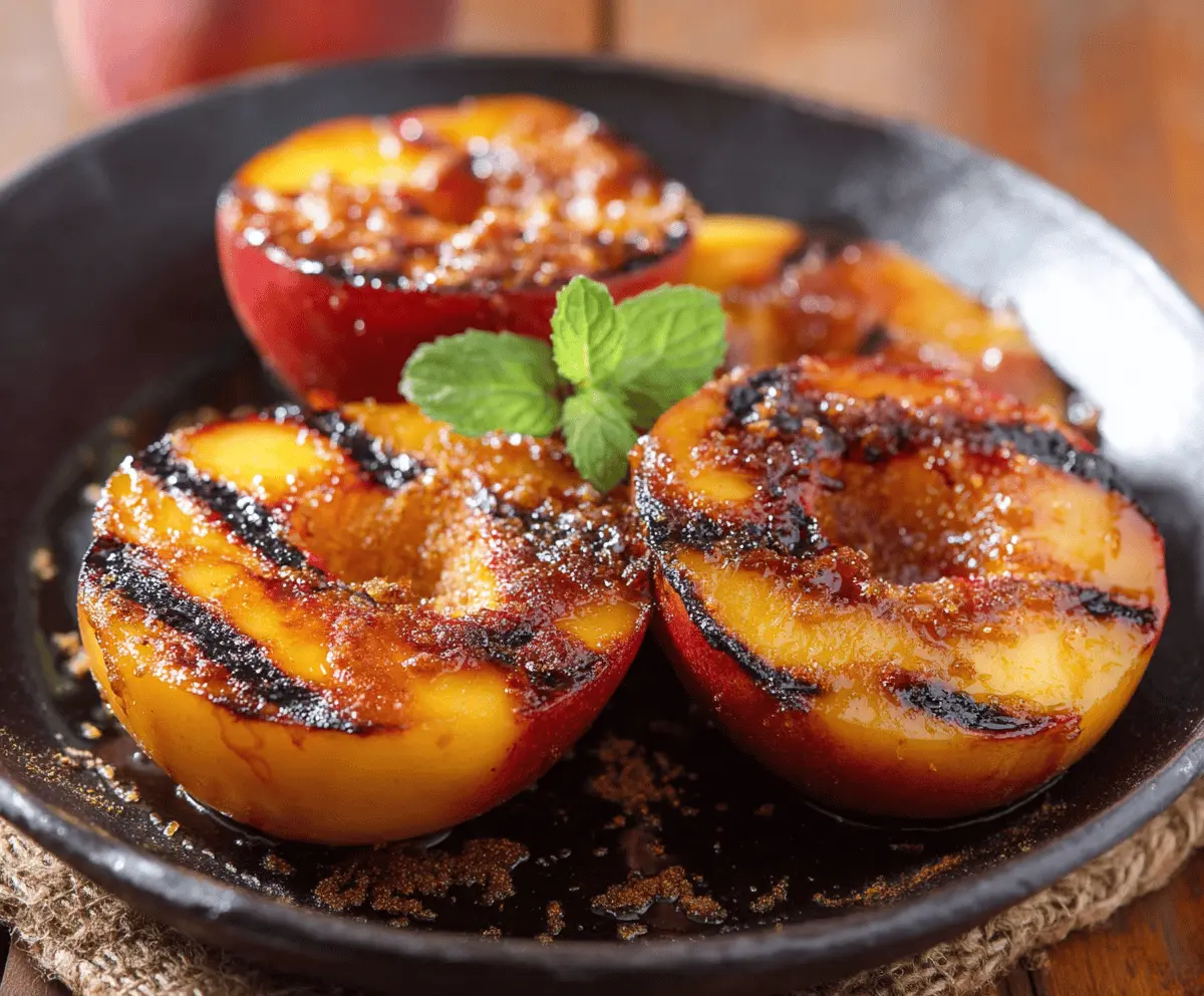 Easy Grilled Peaches with Cinnamon and Brown Sugar