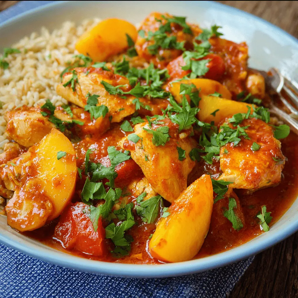Healthy Peach Chicken Picante Recipe