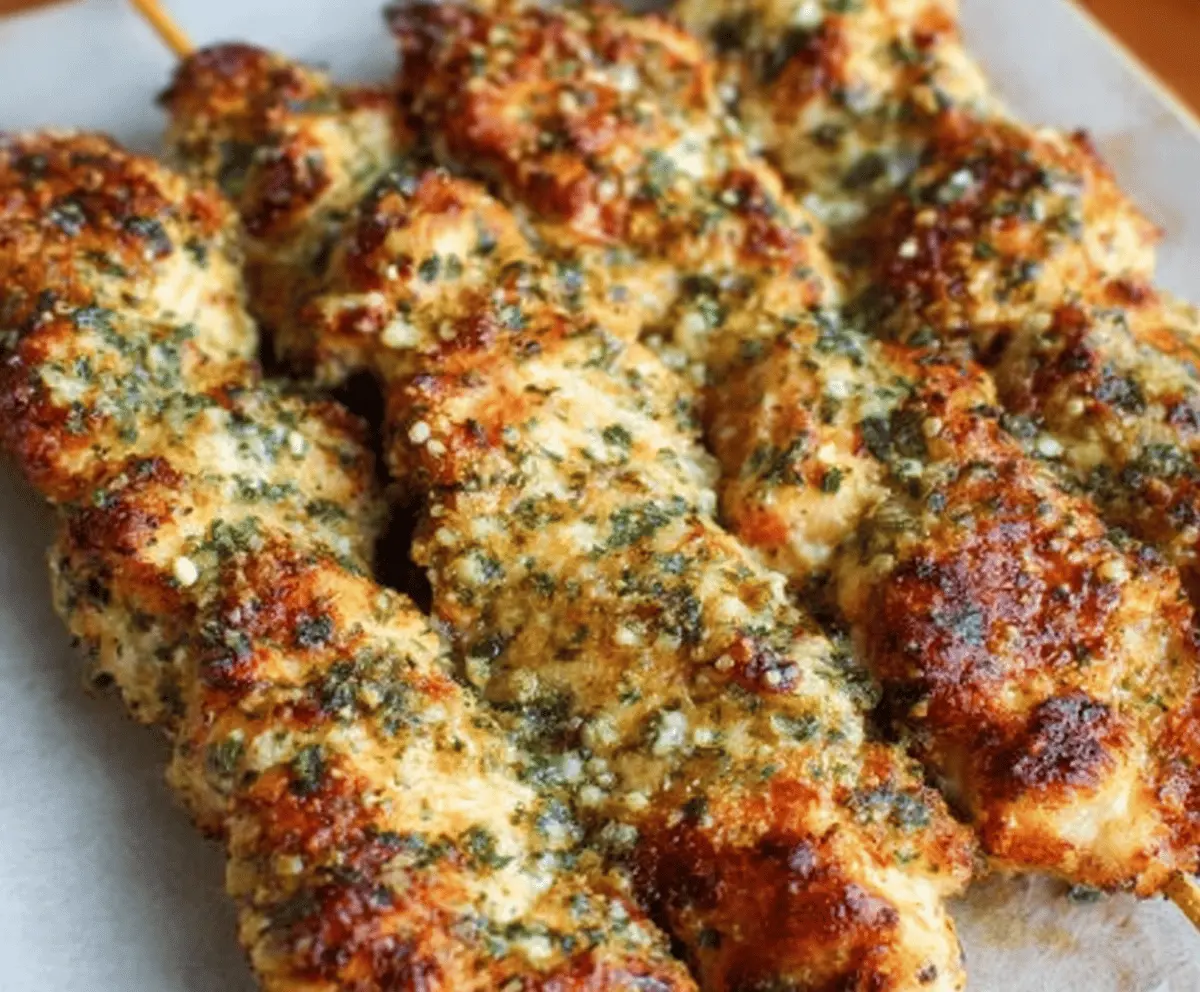 Easy Ranch Garlic Parmesan Chicken Skewers Recipe