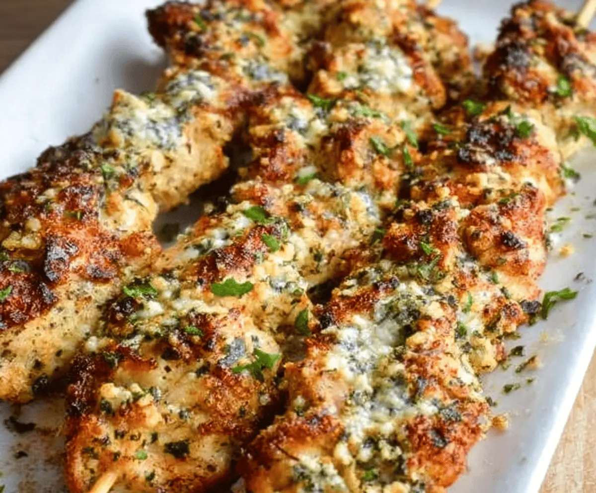 Easy Ranch Garlic Parmesan Chicken Skewers Recipe