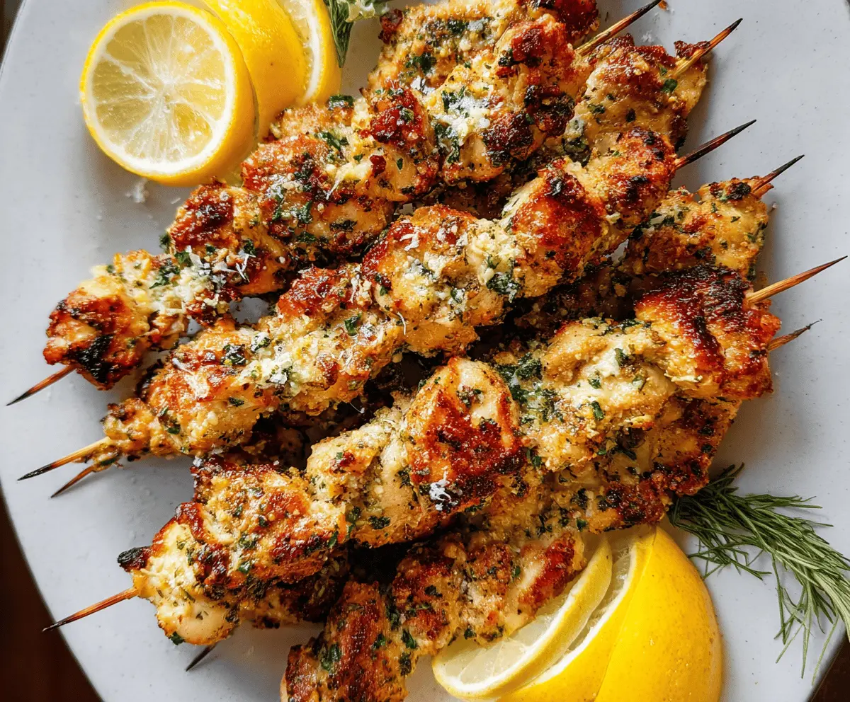 Easy Garlic Parmesan Chicken Skewers Recipe