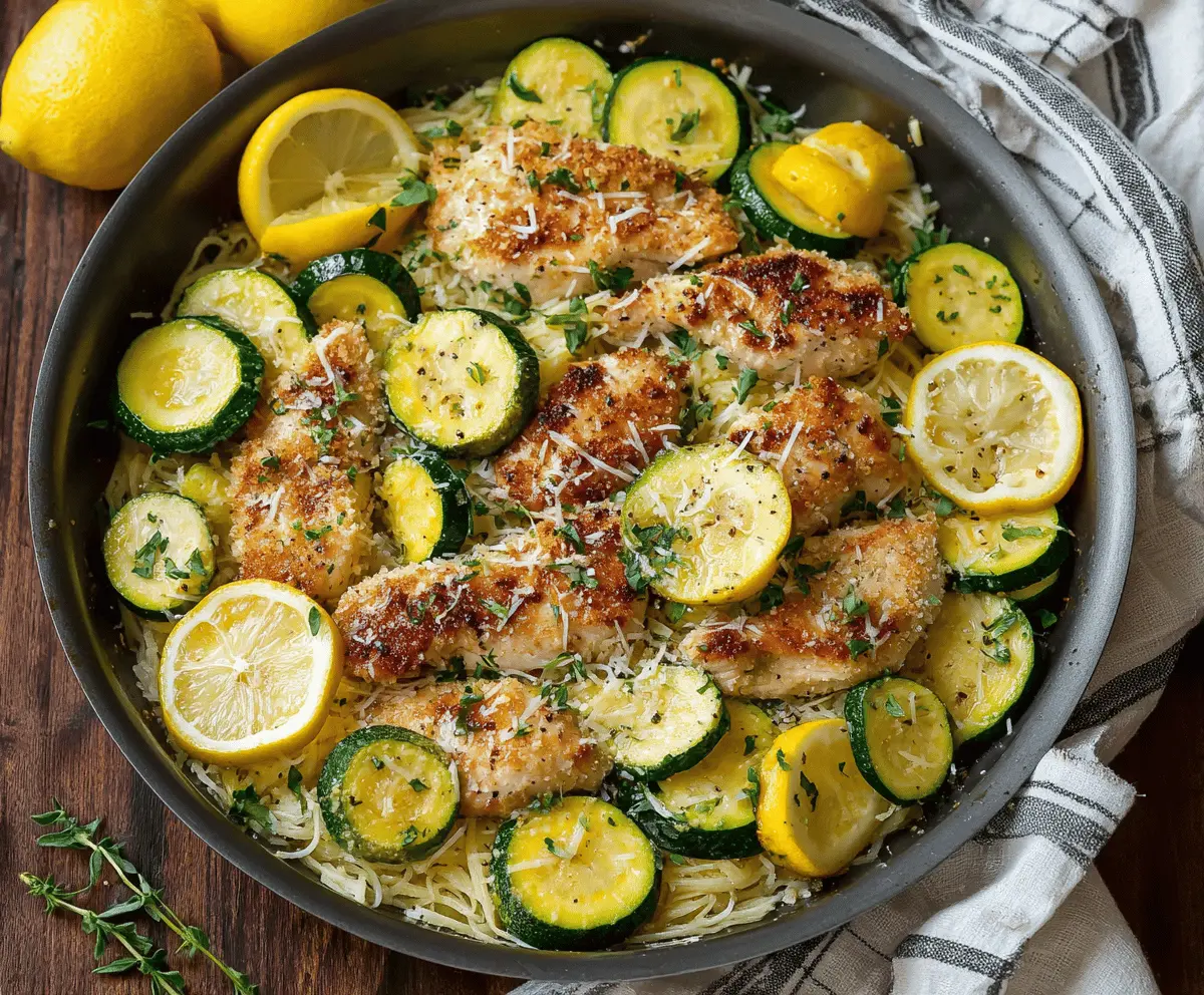 Lemon Parmesan Chicken Skillet with Zucchini