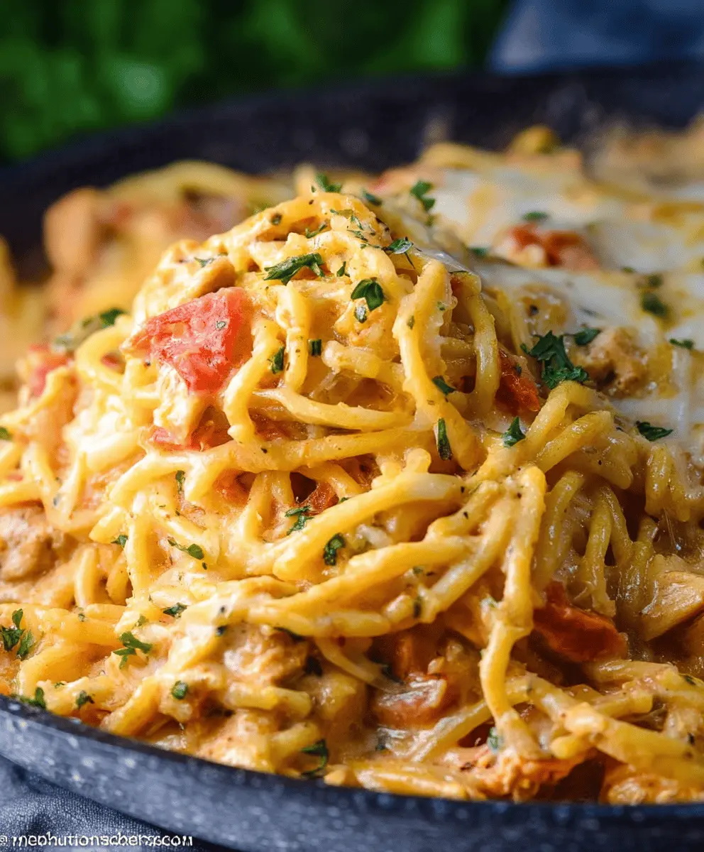 Easy Chicken Spaghetti with Rotel for Dinner