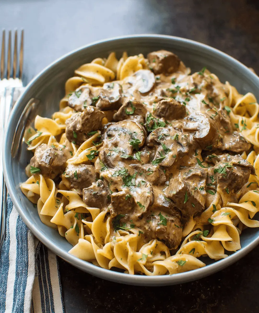 Easy Crockpot Beef Stroganoff Recipe