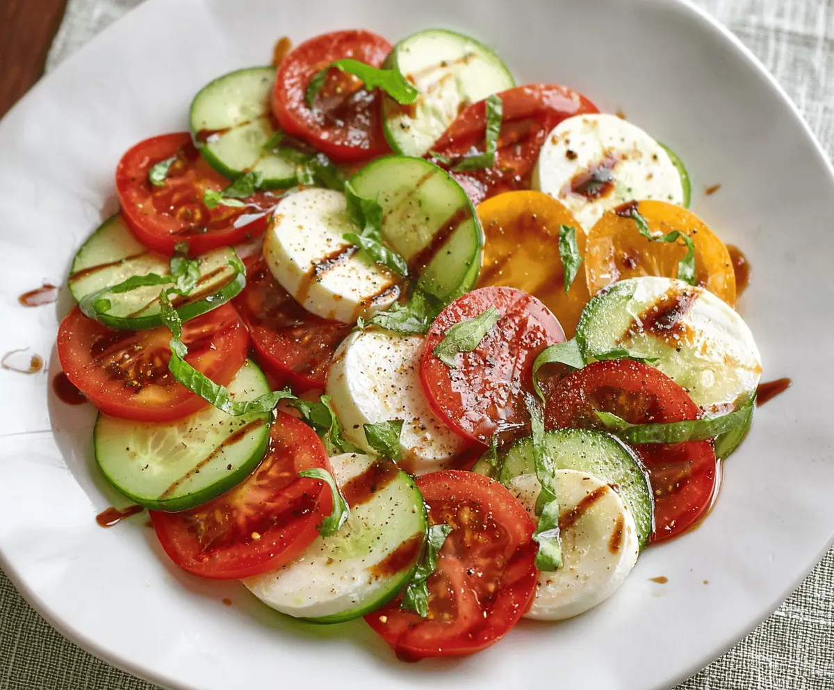 Easy Cucumber Caprese Salad Recipe
