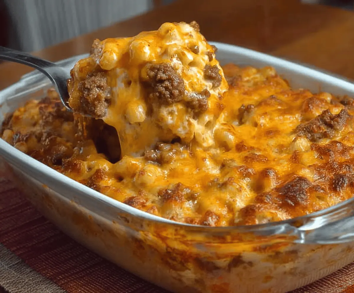 Easy Cheesy Hamburger Casserole Recipe